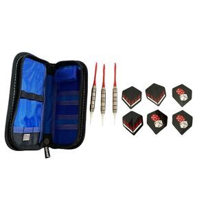 Unicorn Soft Tip Dart Set Case Extra Flights Shafts Black Blue Red Game League